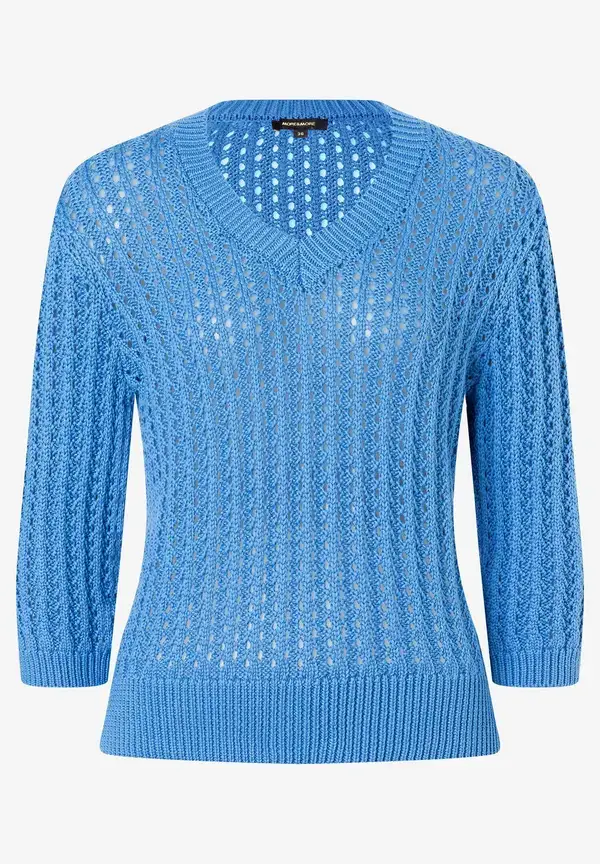 More & More Ajour Pullover mit 3/4 Arm, blue breeze, Frühjahrs-Kollektion Bis zu 50% Rabatt