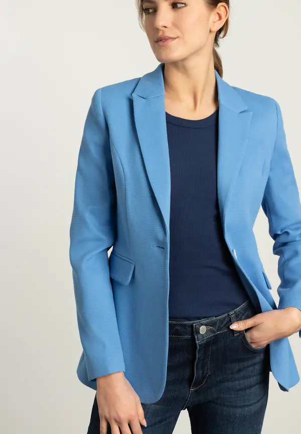 More & More strukturierter Blazer, blue breeze, Frühjahrs-Kollektion Bis zu 60% Rabatt