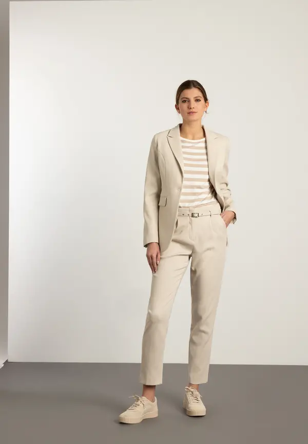 More & More strukturierter Blazer, almond, Frühjahrs-Kollektion Sonderangebot der Fabrik