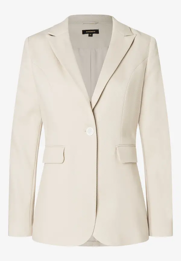 More & More strukturierter Blazer, almond, Frühjahrs-Kollektion Sonderangebot der Fabrik
