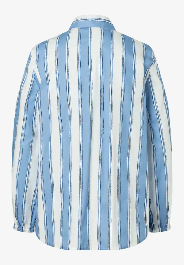 More & More Hemdbluse mit Streifenprint, blau/weiß, Frühjahrs-Kollektion Vierteljährliche Förderung