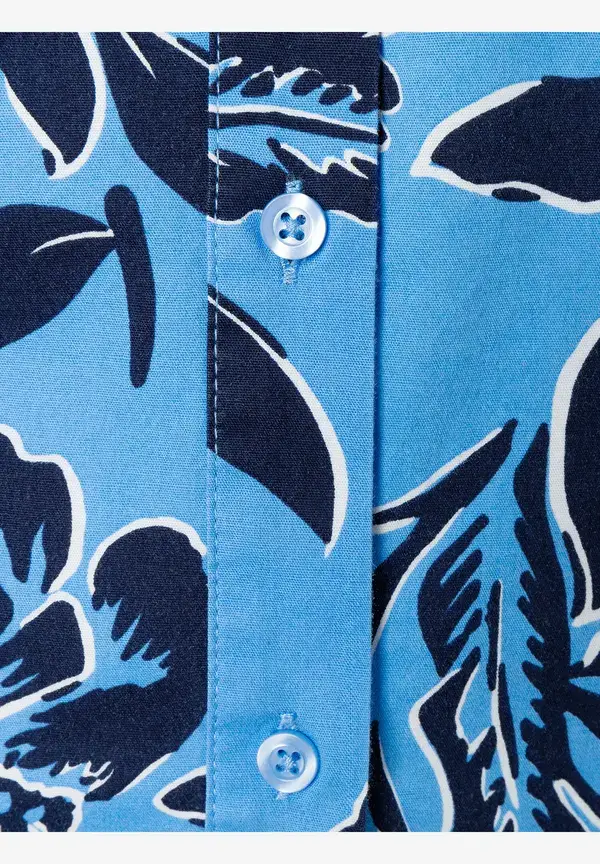 More & More Hemdbluse, Flowerprint, hellblau/marine, Frühjahrs-Kollektion Kostenloser Versand international