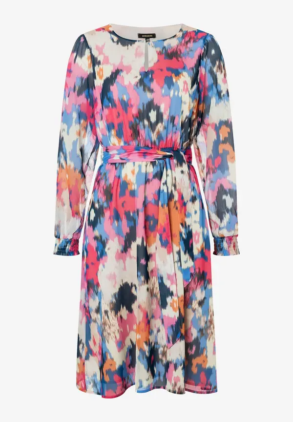 More & More Chiffonkleid mit abstraktem Print, Frühjahrs-Kollektion Auslauf