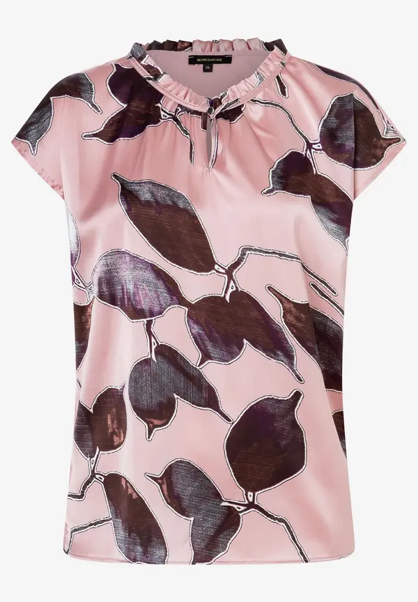 More & More Blusenshirt, Blätterprint, Herbst-Kollektion Schlussverkauf