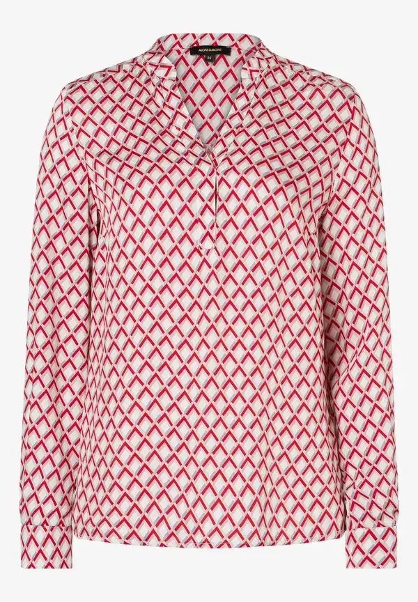 More & More Viskosebluse, rot/rosa/ecru, Herbst-Kollektion Blitzverkäufe