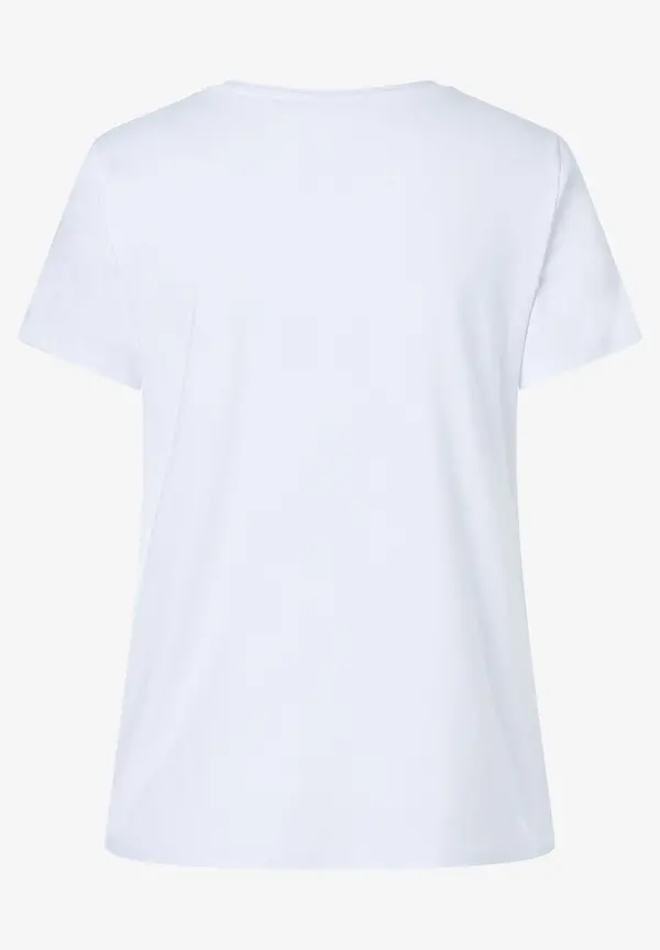 More & More T-Shirt mit Perlenaufschrift, weiß, Herbst-Kollektion Online Shopping