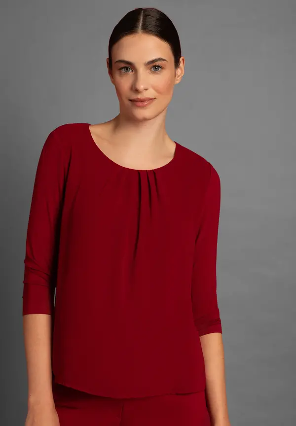 More & More Blusenshirt, rot, Herbst-Kollektion Exklusivangebot