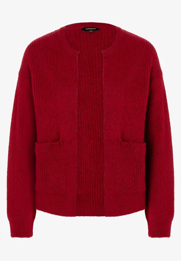 More & More Rippen-Strickjacke, rot, Herbst-Kollektion Jubiläumsangebot
