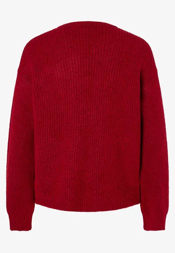 More & More Rippen-Strickjacke, rot, Herbst-Kollektion Jubiläumsangebot