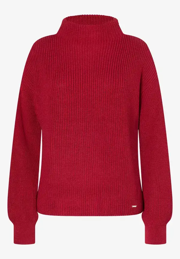 More & More Rippstrick-Pullover, rot, Herbst-Kollektion Online Outlet