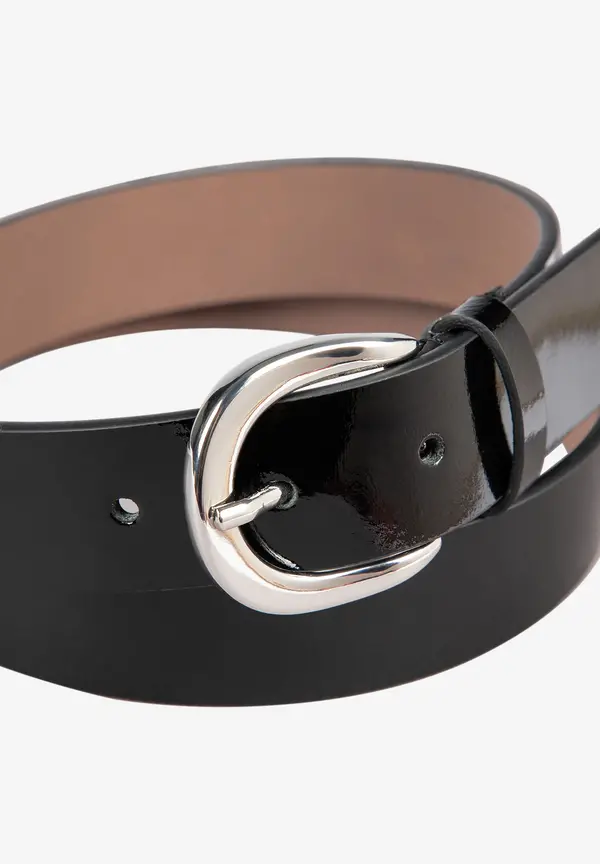 More & More Lackleder-Gürtel, schwarz, Herbst-Kollektion Große Rabatte