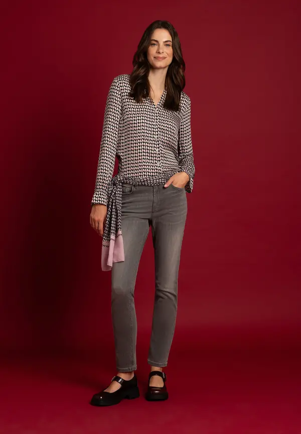 More & More Viskosebluse, grafischer Print, Herbst-Kollektion Tiefpreis