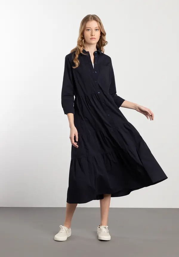 More & More langes Hemdblusenkleid, marine, Frühjahrs-Kollektion 50% Rabatt mit kostenlosem Versand