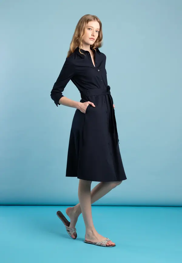 More & More Hemdblusenkleid, marine, Frühjahrs-Kollektion Clearance-Verkauf