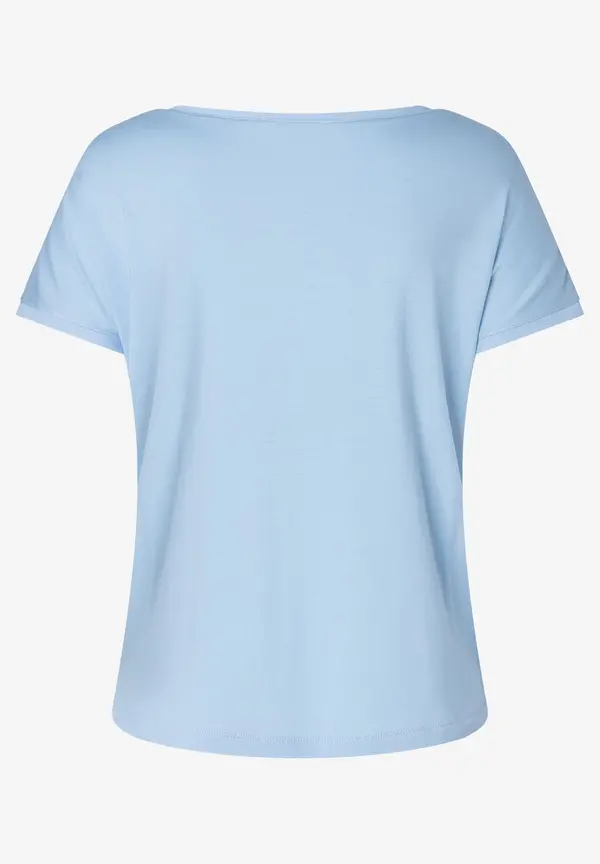 More & More T-Shirt mit Chiffonkante, hellblau, Frühjahrs-Kollektion Auslauf