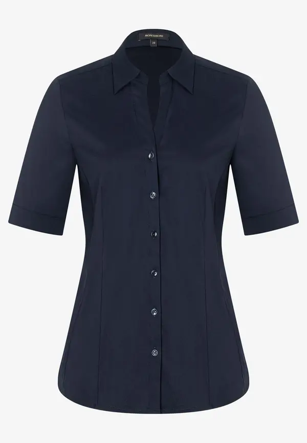 More & More Baumwoll/Stretch Bluse, marine Verkauf