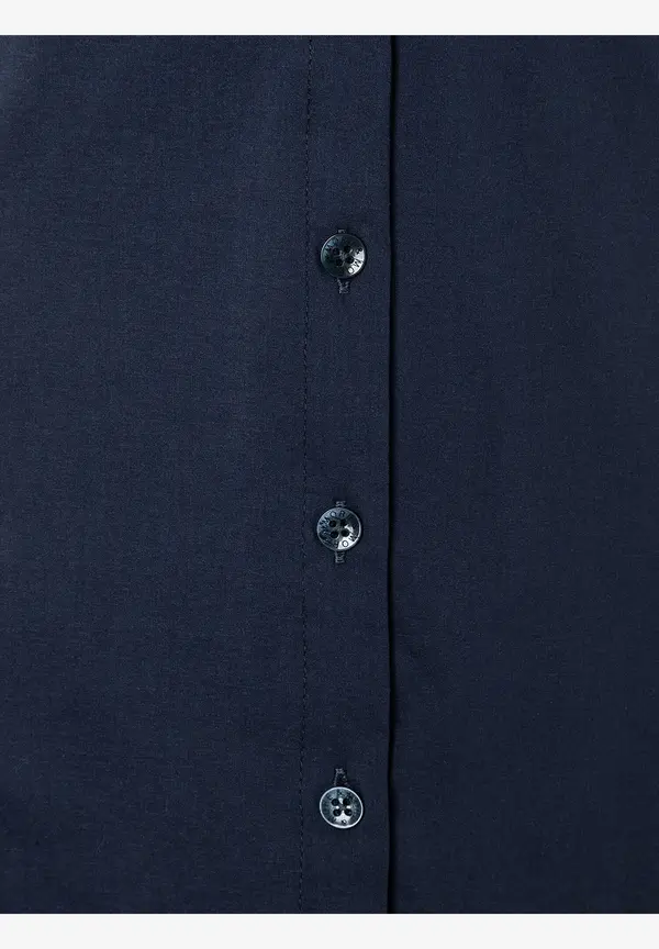 More & More Baumwoll/Stretch Bluse, marine Verkauf