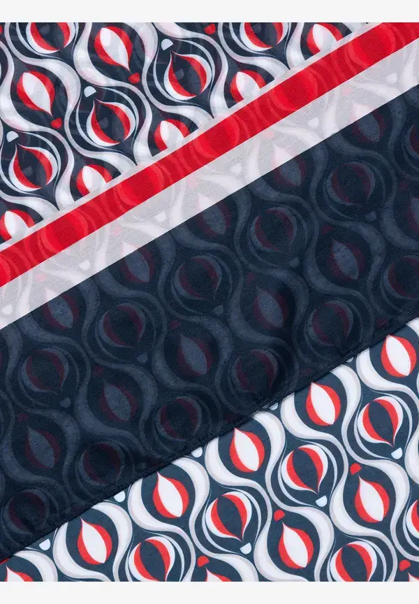 More & More Schal mit grafischem Print, marine/rot, Frühjahrs-Kollektion Sonderangebot