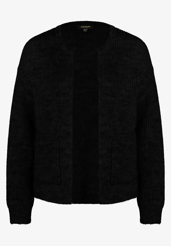 More & More Rippen-Strickjacke, schwarz, Herbst-Kollektion Preisnachlass