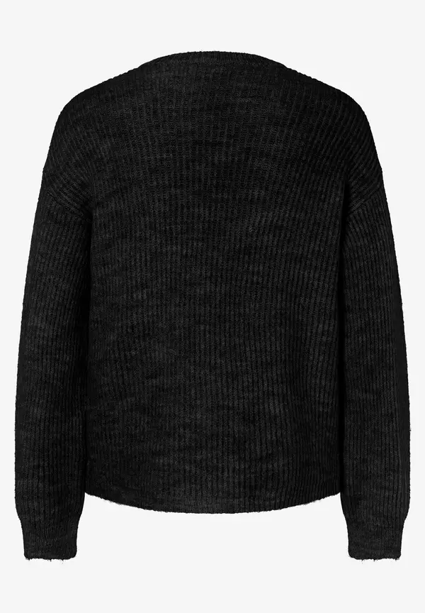 More & More Rippen-Strickjacke, schwarz, Herbst-Kollektion Preisnachlass
