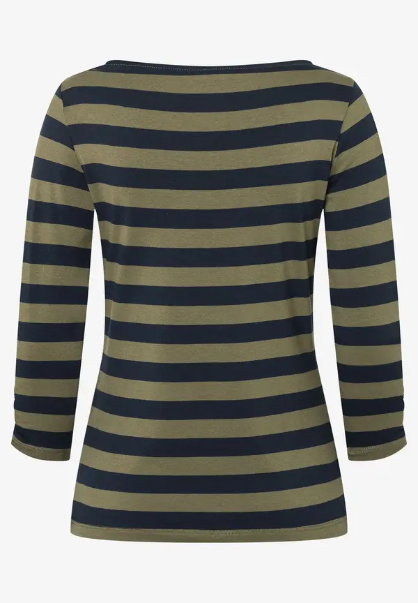 More & More Streifenshirt, marine/oliv Osterangebot