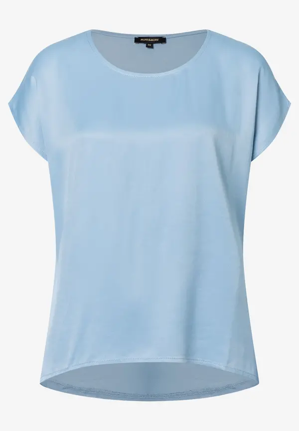 More & More Shirt mit Satinfront, hellblau Muttertagsangebot