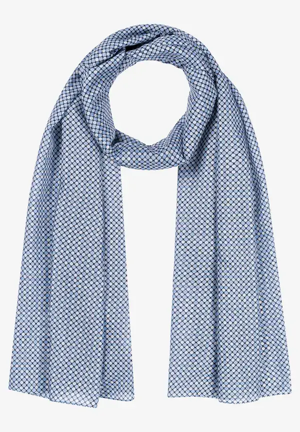 More & More Schal mit Minimal-Print, hellblau/schwarz/ecru, Herbst-Kollektion Exklusive Angebote