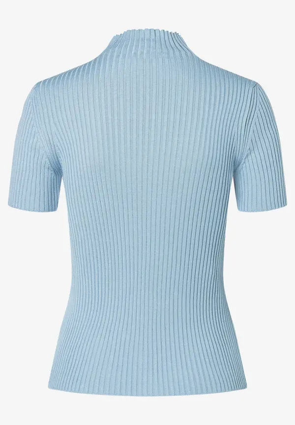 More & More Rippstrick-Pullover, Kurzarm, hellblau Tägliche Deals