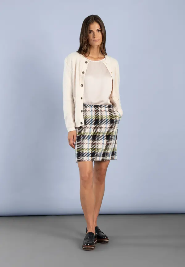 More & More Fell-Strickjacke, powder creme Tiefpreis