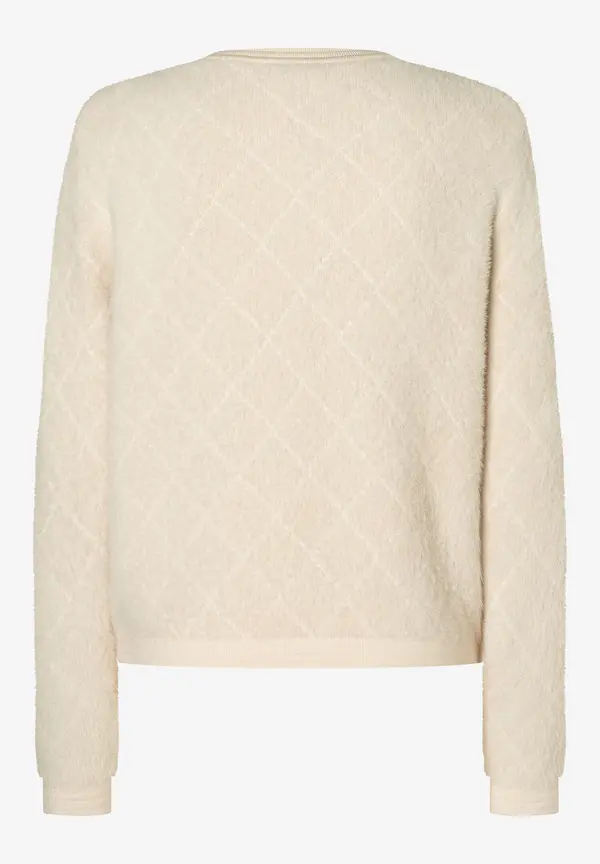 More & More Fell-Strickjacke, powder creme Tiefpreis