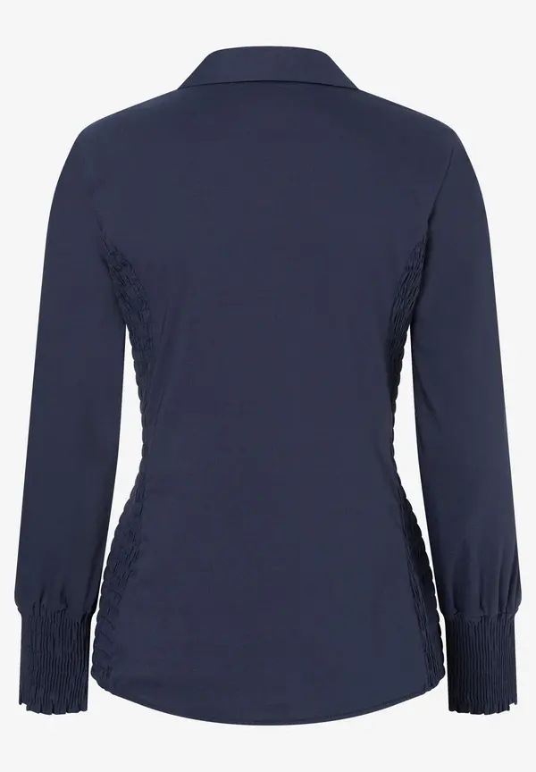More & More Hemdbluse mit Smok-Einsatz, marine Neueste Stile