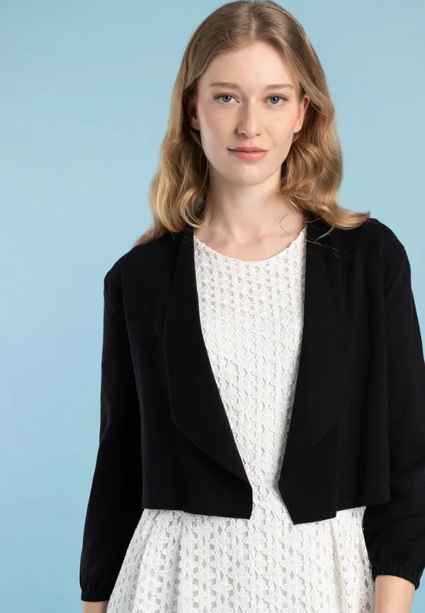 More & More kurzer Cardigan, schwarz, Frühjahrs-Kollektion Sonderangebot der Fabrik
