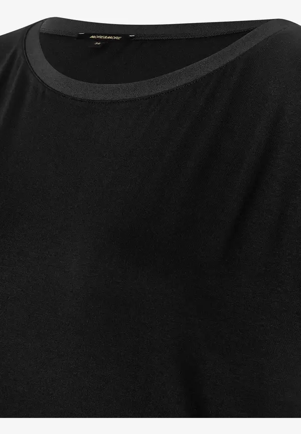More & More T-Shirt mit Chiffonkante, schwarz, Frühjahrs-Kollektion Discount Store für neue Produkte