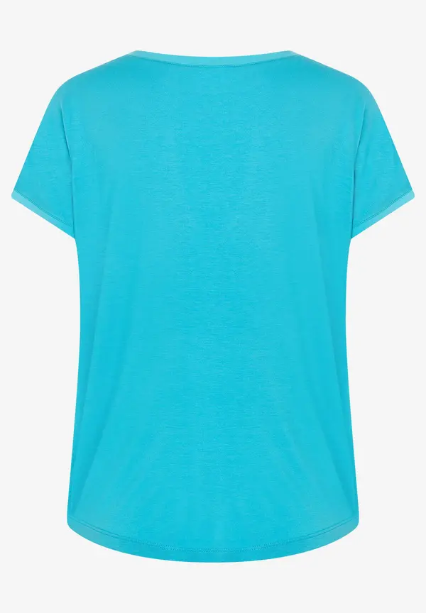 More & More T-Shirt mit Chiffonkante, türkis, Frühjahrs-Kollektion Super Rabatt