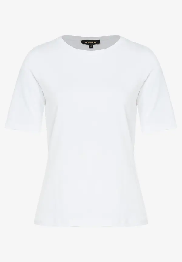 More & More T-Shirt mit U-Boot Ausschnitt, weiß, Frühjahrs-Kollektion 50% Rabatt mit kostenlosem Versand