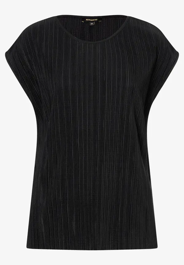 More & More Plisséeshirt, schwarz, Frühjahrs-Kollektion Black Friday Preise
