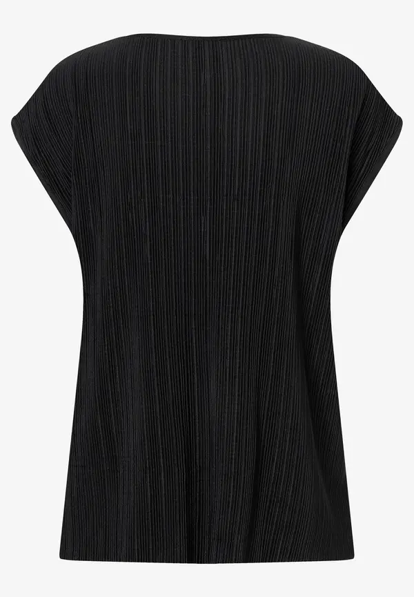 More & More Plisséeshirt, schwarz, Frühjahrs-Kollektion Black Friday Preise