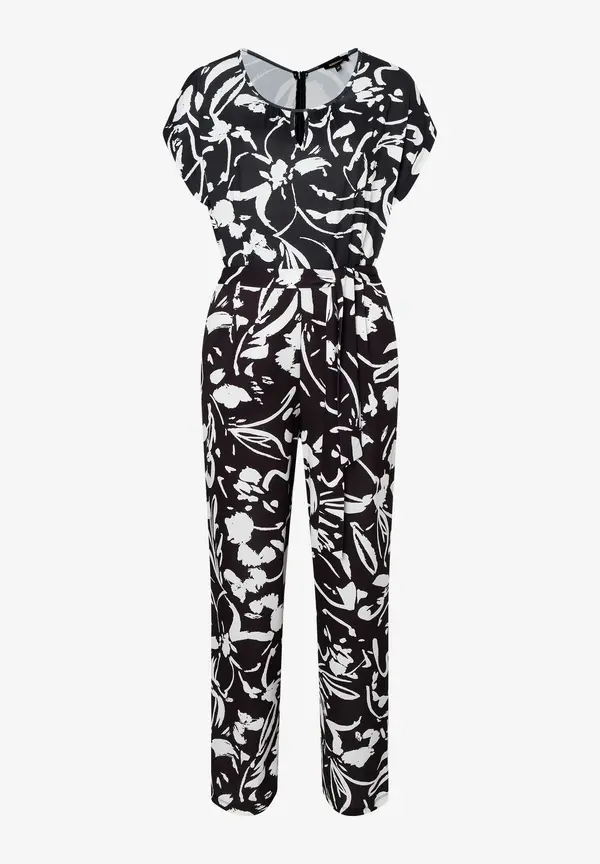 More & More Jersey Jumpsuit, schwarz/ecru, Frühjahrs-Kollektion Im Verkauf