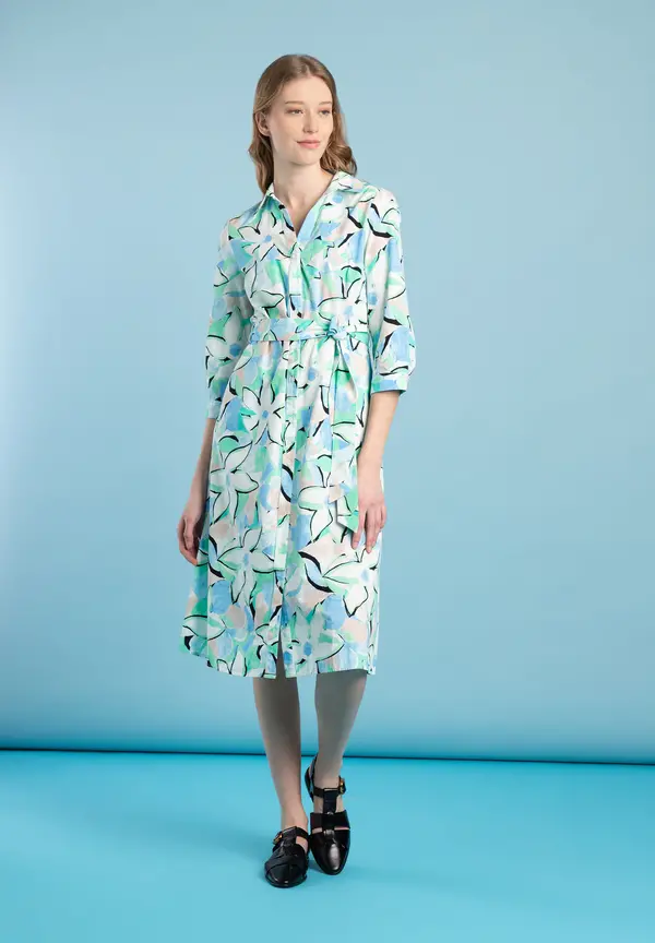 More & More Hemdblusenkleid, Blumenprint, Frühjahrs-Kollektion Fabrikverkauf