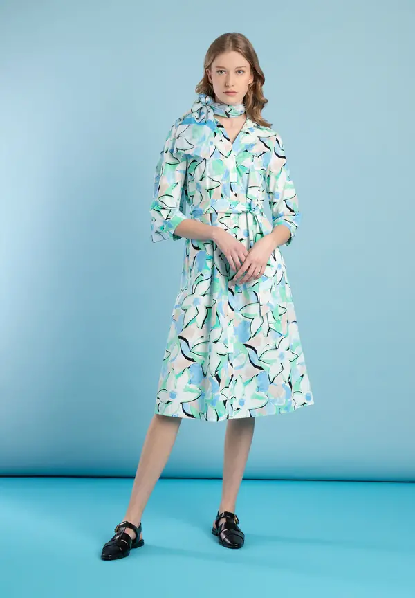 More & More Hemdblusenkleid, Blumenprint, Frühjahrs-Kollektion Fabrikverkauf