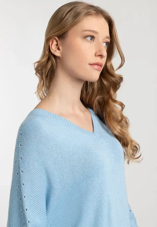 More & More Pullover mit V-Ausschnitt, light skyblue, Frühjahrs-Kollektion Rabatt