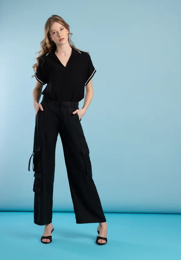 More & More Polo-Bluse, schwarz, Frühjahrs-Kollektion Großer Ausverkauf
