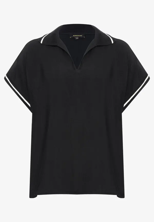 More & More Polo-Bluse, schwarz, Frühjahrs-Kollektion Großer Ausverkauf