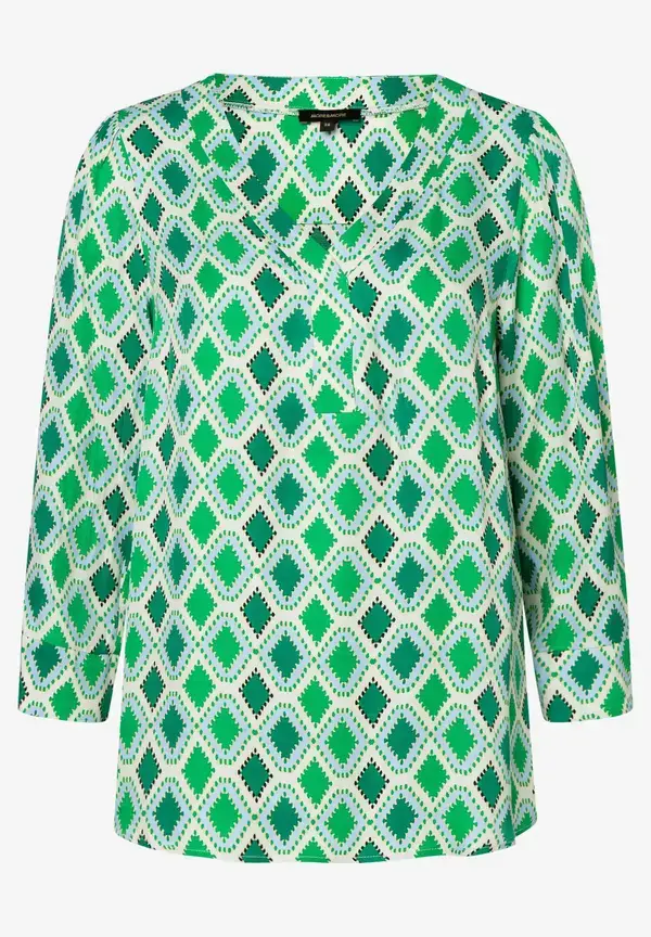 More & More Satinbluse, grafischer Print, Frühjahrs-Kollektion Flash Sale