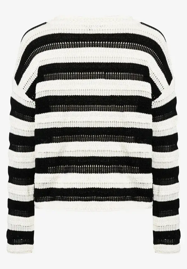 More & More Pullover, schwarz/weiß gestreift, Frühjahrs-Kollektion Exklusivangebot