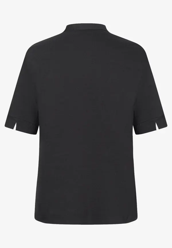 More & More Baumwoll/Stretch Bluse mit Stehkragen, schwarz, Sommer-Kollektion Black Friday