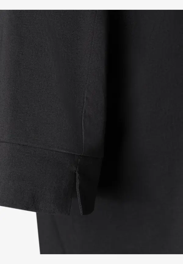 More & More Baumwoll/Stretch Bluse mit Stehkragen, schwarz, Sommer-Kollektion Black Friday