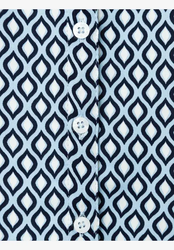 More & More Printbluse, hellblau/ecru/marine Osterangebot