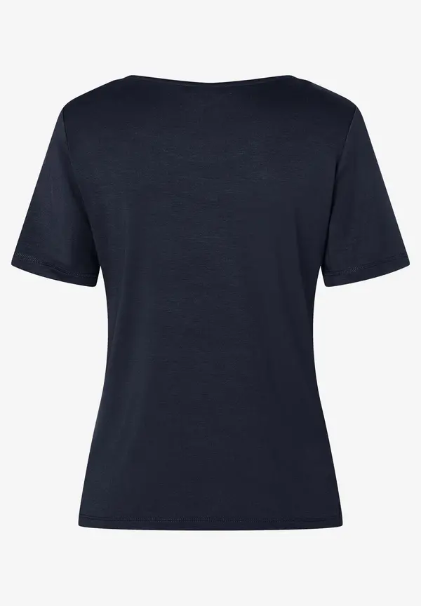 More & More T-Shirt mit Zierkante, marine Lagerräumung