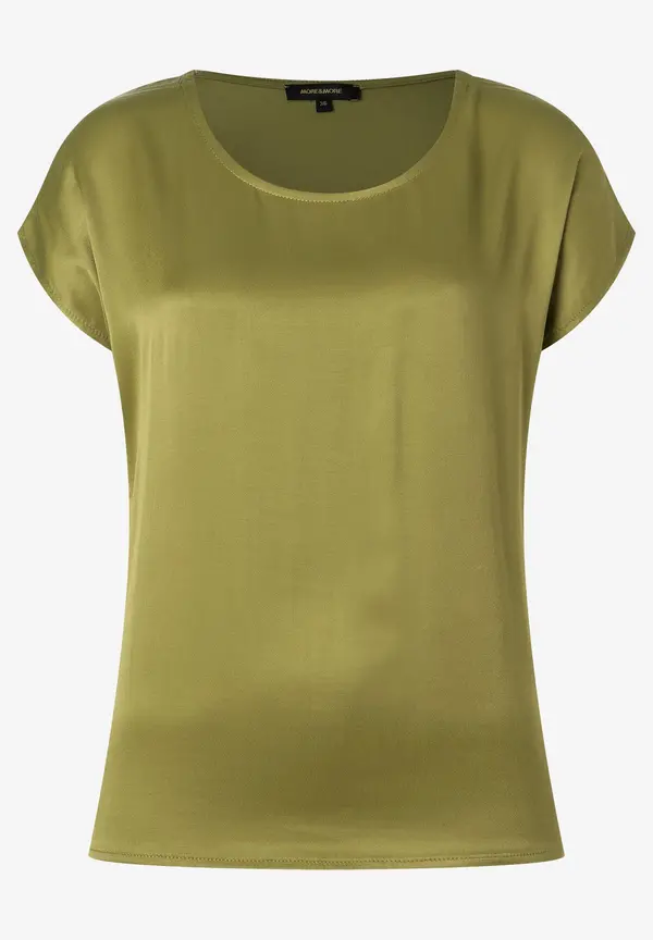 More & More Shirt mit Satinfront, soft moss green Online Outlet